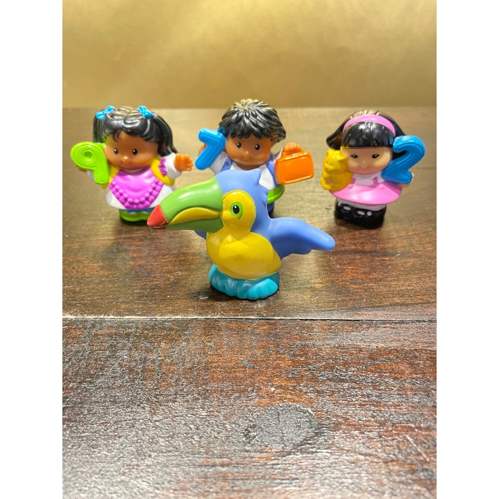 Fisher Price Little People Figures Lot of 3 Girls Boy Toucan‎ Bird Vintage Toy